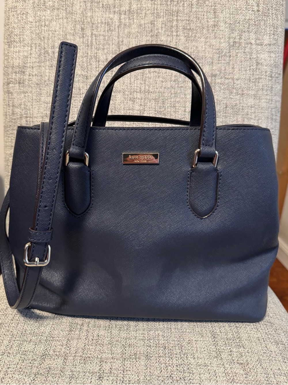 kate spade Navy blue Satchel with Crossbody Strap